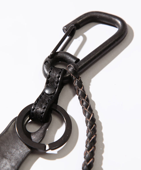 MR.OLIVE E.O.I POLISHED STEER LEATHER / BRASS SHOE HORN KEY RING